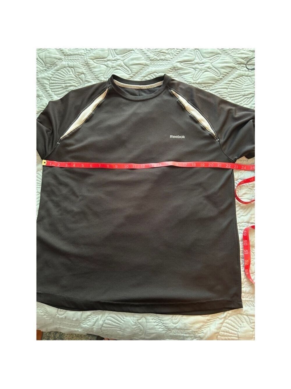 🔵Men's Reebok T-Shirt Black White XL - Picture 4 of 5